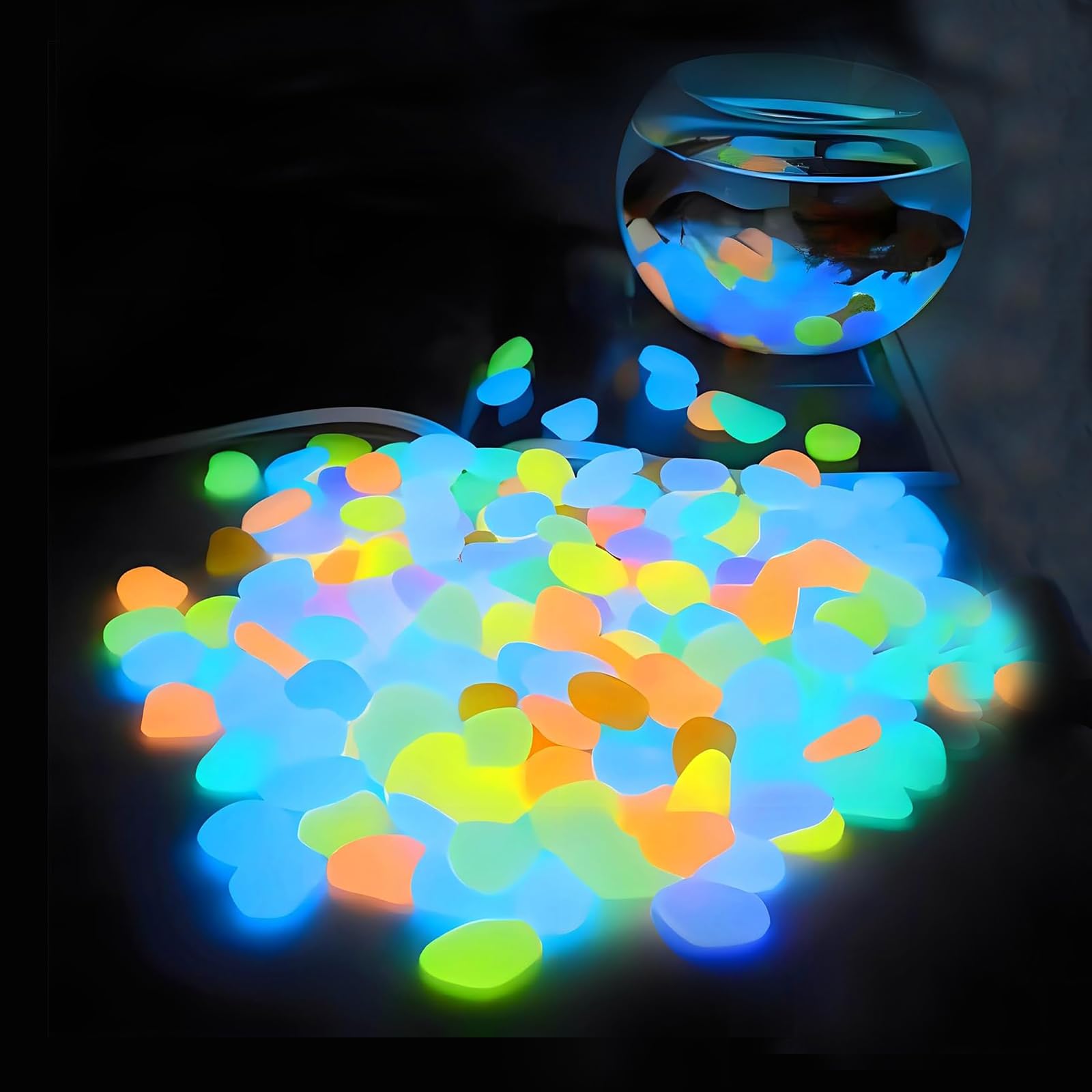 Aquarium Plant In Pot - Aquarium Decor Glow In The Dark