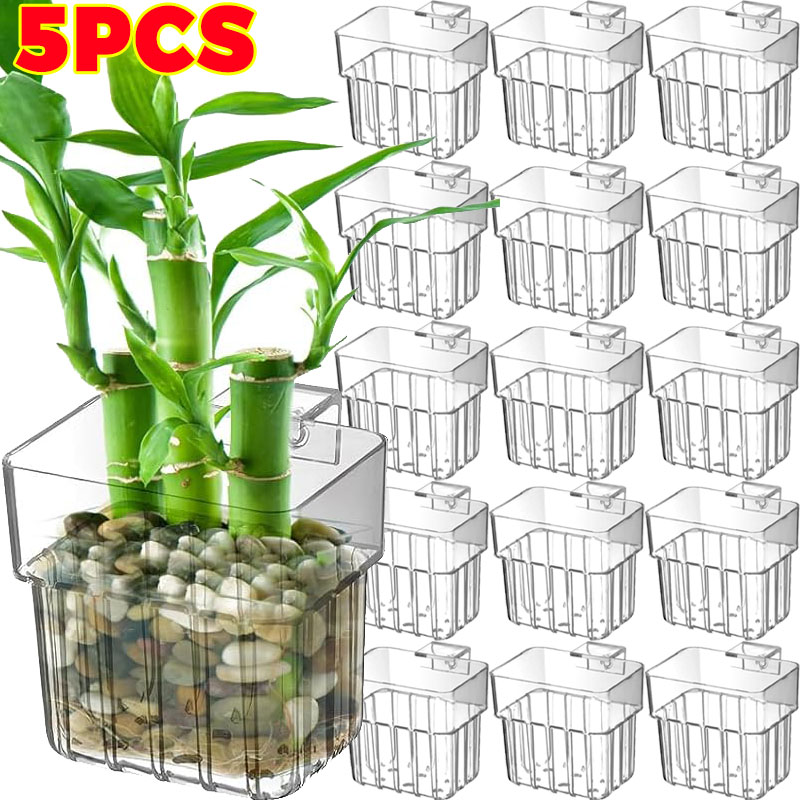 Aquarium Plant Display - 1/5pcs Aquarium Decoration Plant Cup Transparent