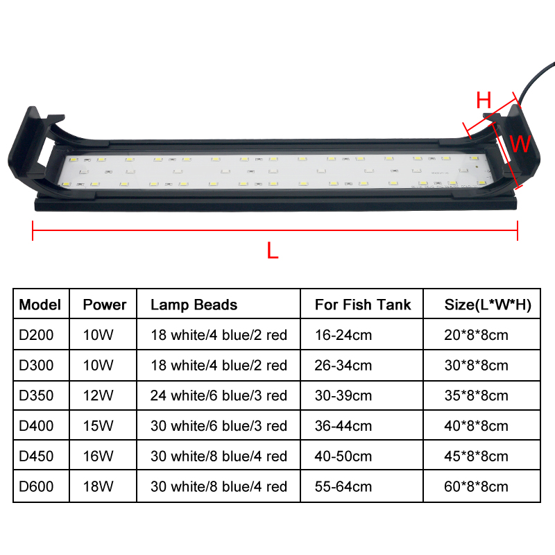 Aquarium LED Light for 16-64CM - Aquarium Plant Growth Light recensione e prezzo